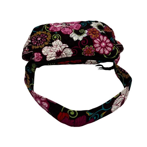Vera Bradley quilted cotton shoulderbag purse pink brown floral preppy casual - Picture 5 of 7